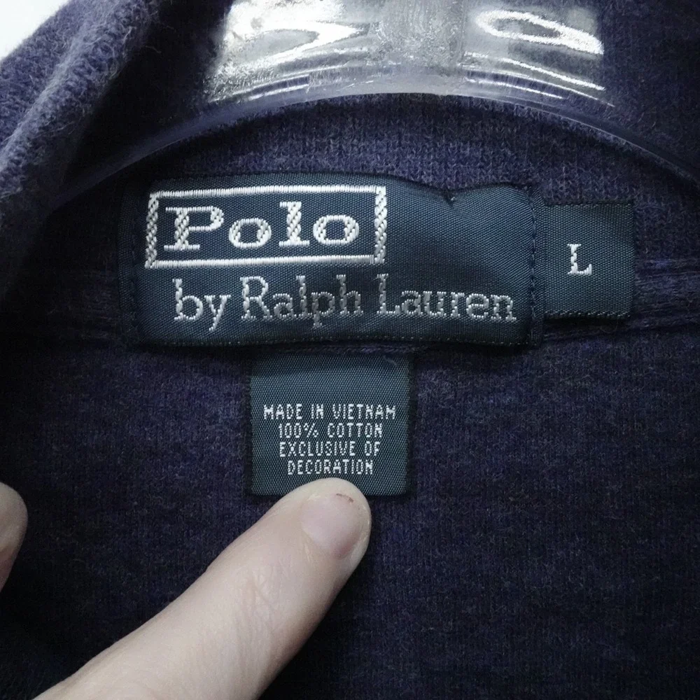 Polo Ralph Lauren Sweater Mens Large Blue Quater Zip Preppy Casual‎ Office